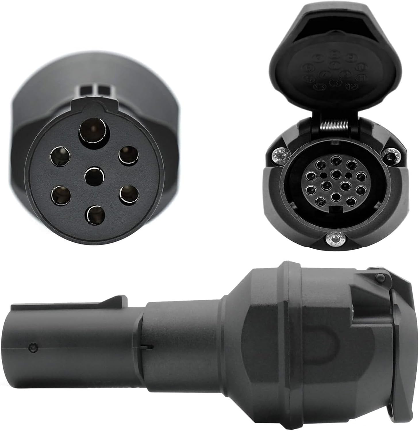 Trailer Light Converter 13-Pin Male Input 7-Way Female Output