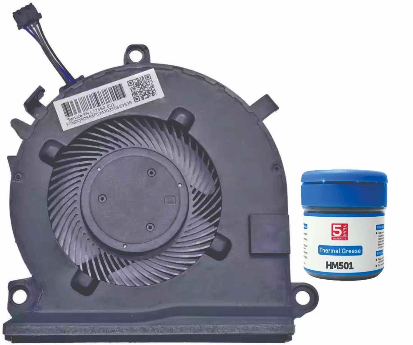 SpareWave High- Quality Replacement Internal CPU/GPU Cooling Fan for HP Pavilion Gaming 15-EC 15-EC0013DX L77560-001 Cooler. Comes With Complimentary MH501 Thermal Greasen (Cooling paste).