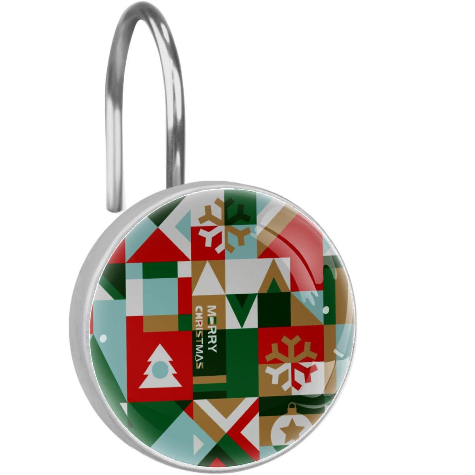 Anneaux de suspension de Noël pour rideau de douche en acier inoxydable lot de 12