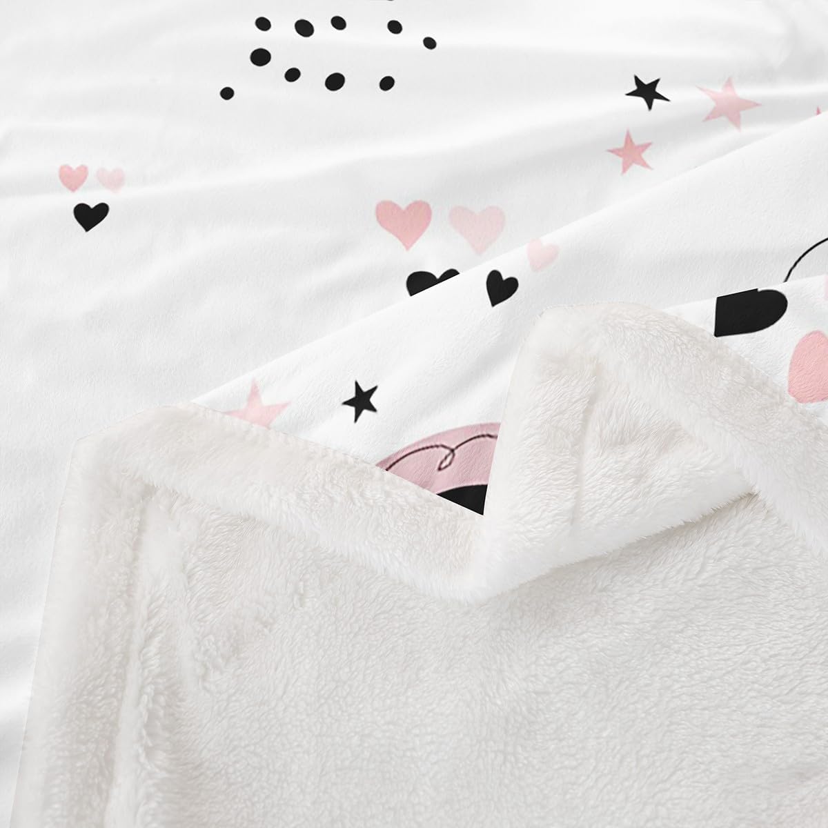 Feelyou Kids Pink Rainbow Fleece Throw Blanket Cute Rainbows Sherpa Blanket Boys Girls Kawaii Plush Blanket for Bed Sofa Couch Princess Teens Bedroom Decor Twin 60"x80"