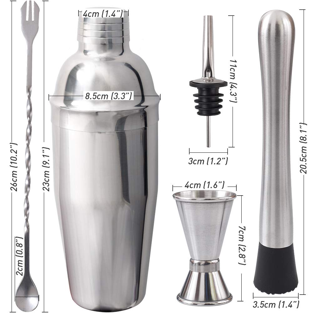 Shaker à Cocktail En Inox 750 Ml - Kit Complet Barman Avec Accessoires