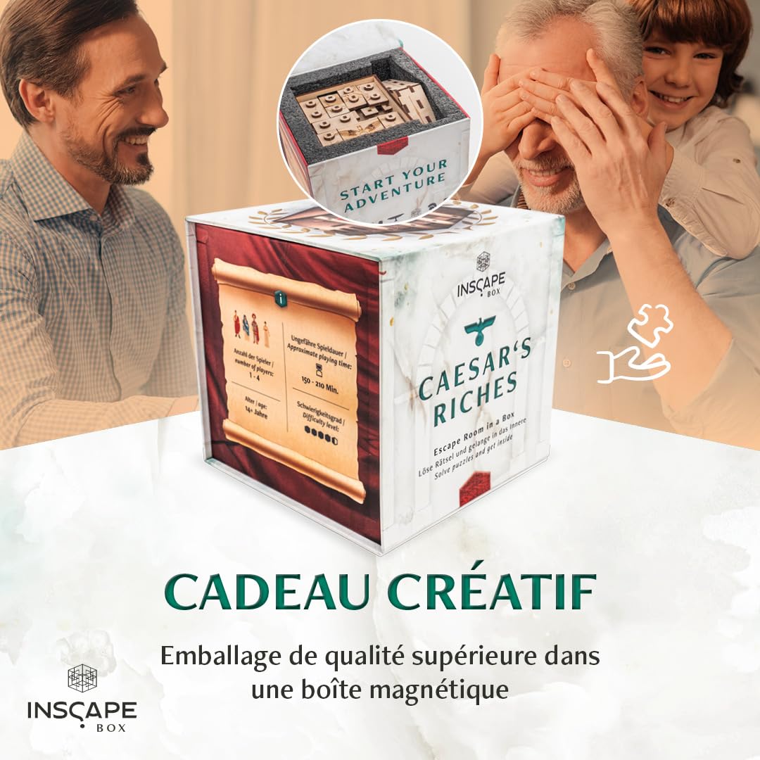 INSCAPE Caesar's Riches Puzzle Boîte Escape Room en Bois pour Adultes