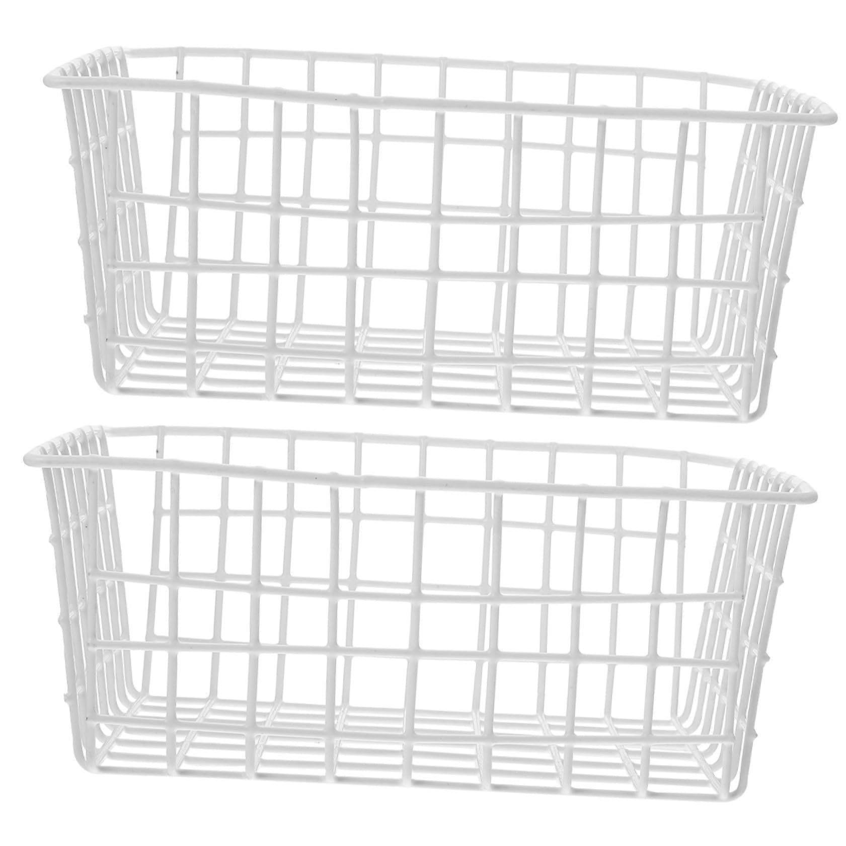 Cesta Organizadora de Hierro para Congelador, 2 Piezas, Blanco