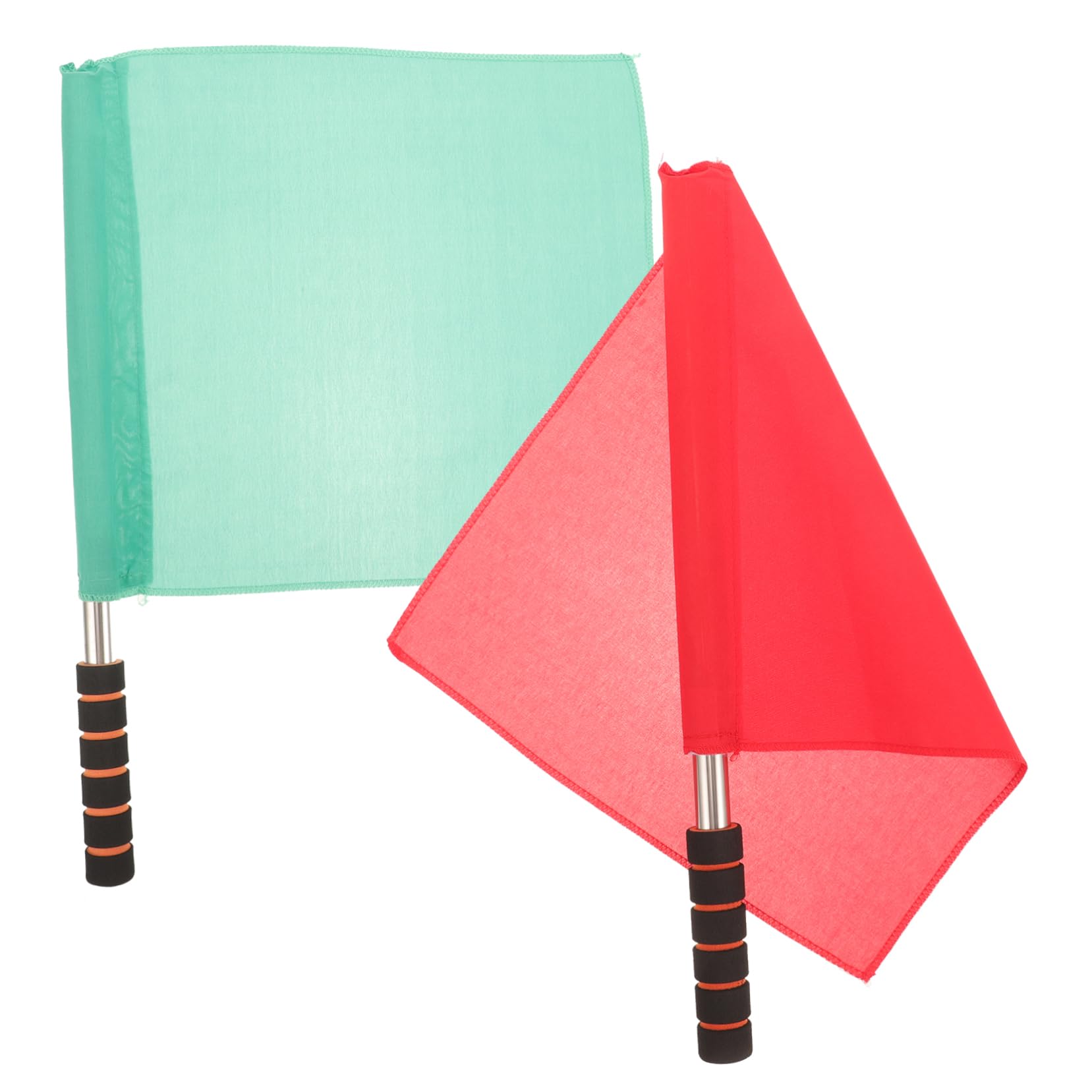 BCOATH Durable Soccer Referee Flags Red Green Handheld Signal Flags Perfect for Football Match Racing Games Party Decorations