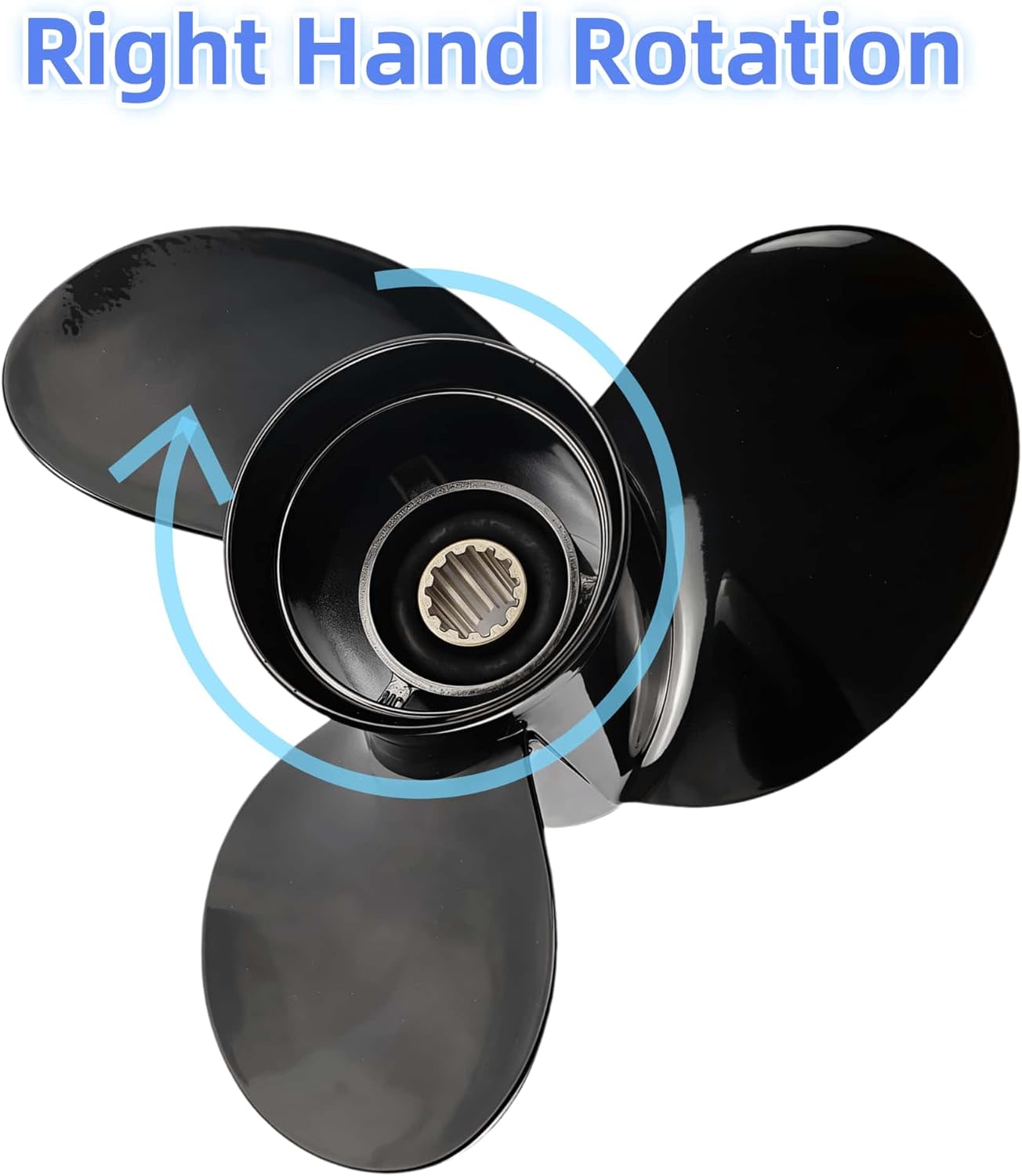 48-816704A45 10 1/2 X 13 Pitch 3 Blade RH 13 Spline Tooth Outboard Boat Propeller Replacement for Mercury Marine 25-70HP Black Max Aluminum Prop with Hub Kit