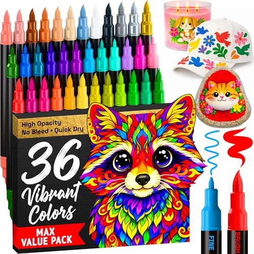 ARTISTRO 36 Acrylic Paint Markers - Paint Pens for Drawing,