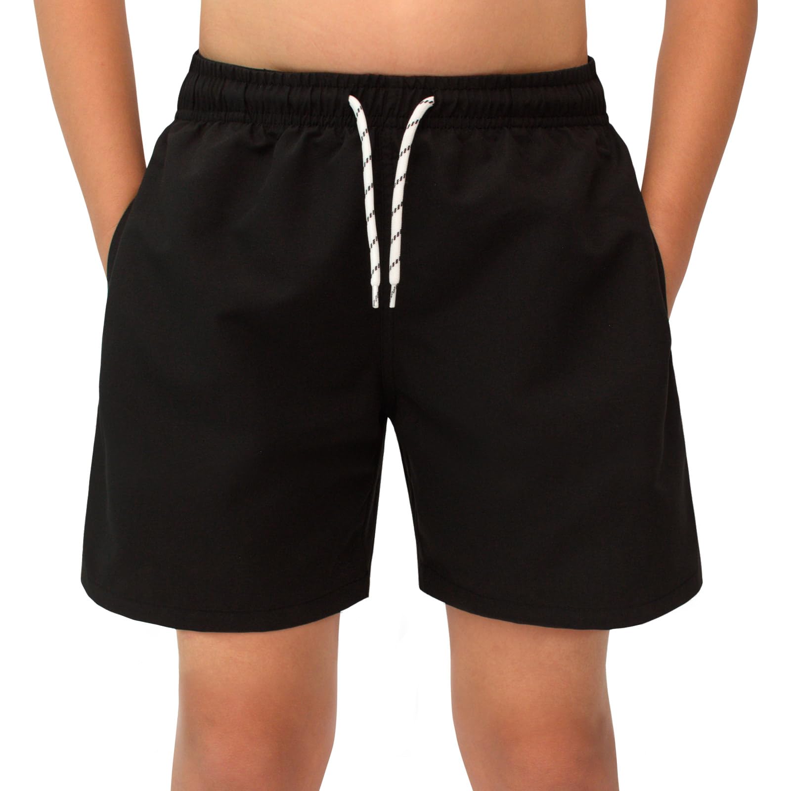 Hill & Sea Badehose Jungen Kinder Badeshorts Unisex Schnelltrocknend Boardshorts Atmungsaktiv Wasserabweisend Badeshorts mit Mesh-Futter Taschen und Verstellbarem Tunnelzug