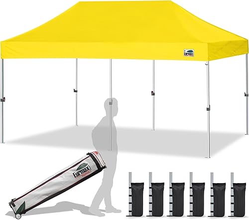 Miniatura 119 de Eurmax Toldo plegable para tienda de campaña de 10 x 10 pies, montura instantánea, uso comercial, con resistente bolsa con ruedas Blanco,Azul,Rojo