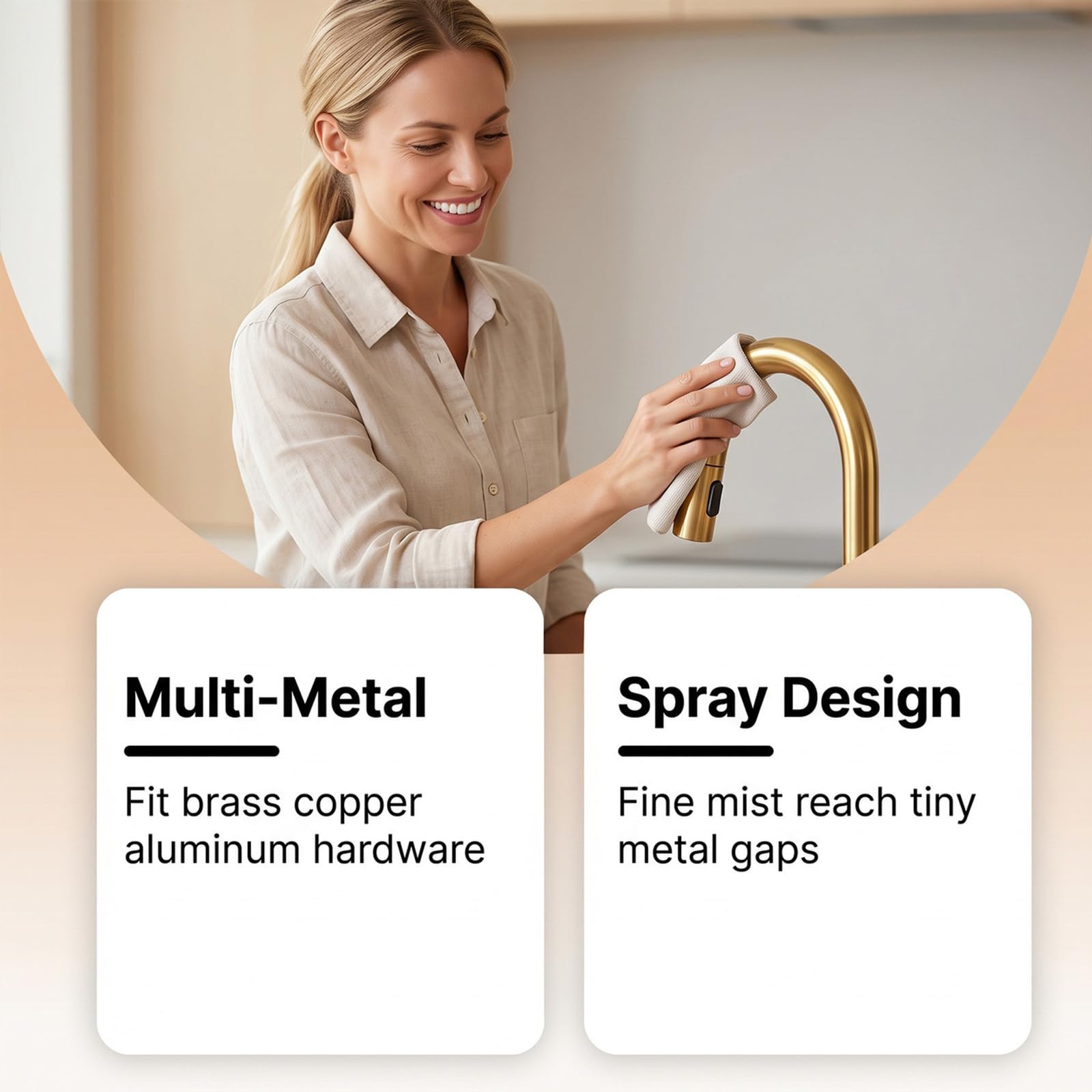 Messing-Kupfer-Anlaufentferner und Polierspray, 120ml Rostfleckenentferner für Metallbeschläge, Metalloxidation und Fleckenreiniger für Wasserhähne, stellt polierten Glanz Messing-Kupfer (9PCS)
