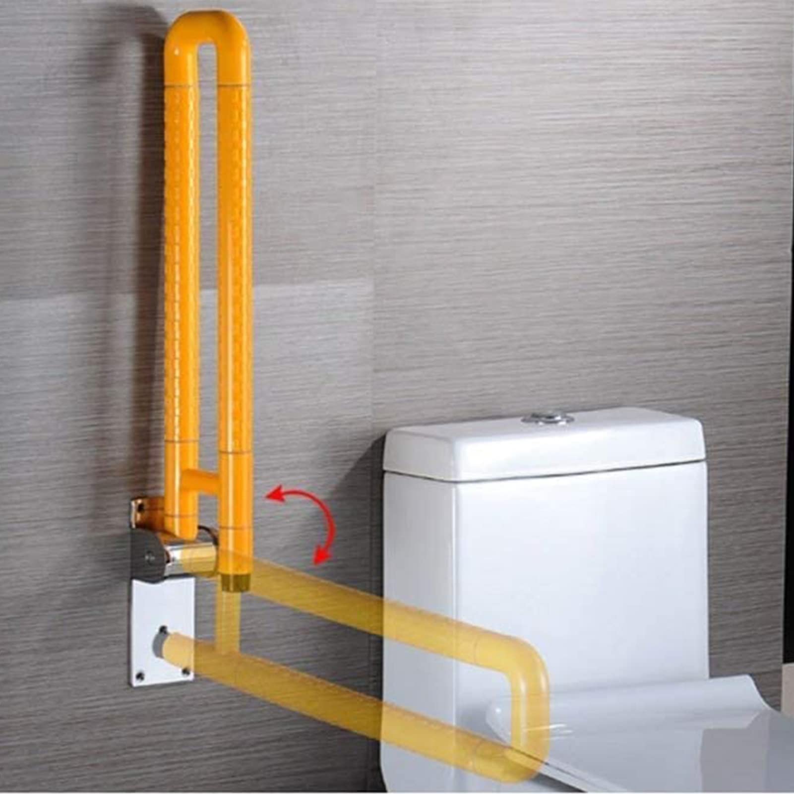 Marcos para Inodoro, Barra de Apoyo para baño, Barra de Acero Inoxidable, Barra de Seguridad abatible para Ducha para Personas Mayores, discapacitadas y Embarazadas (Color: Blanco,