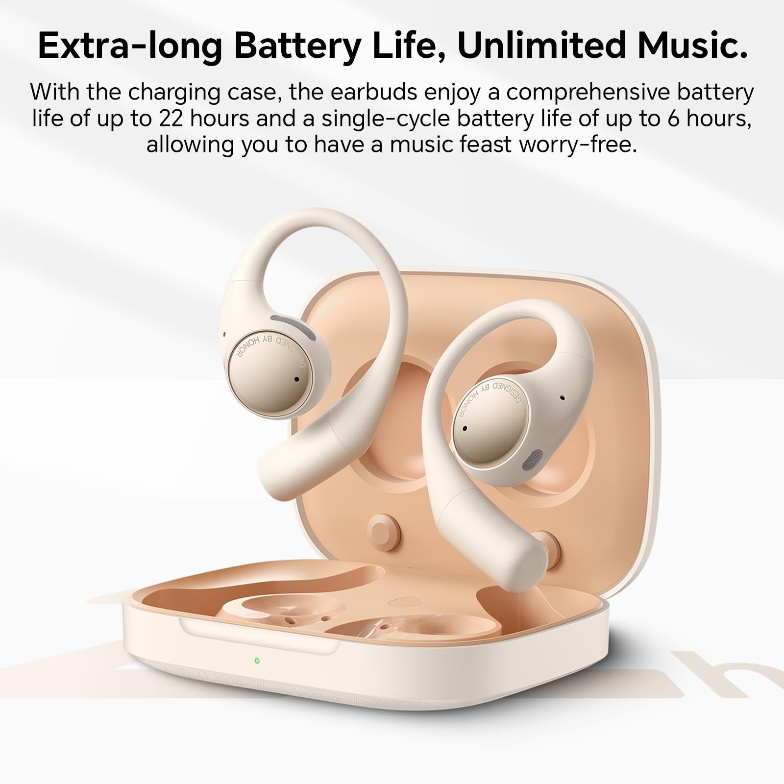 HONOR Earbuds Open Auricolari True Wireless con AI Live Translation, 3-Mic ANC Noise Cancelling Wireless Headphones, Bluetooth Headphones IP54 Waterproof 22H Battery Life, Android/iOS,Nero