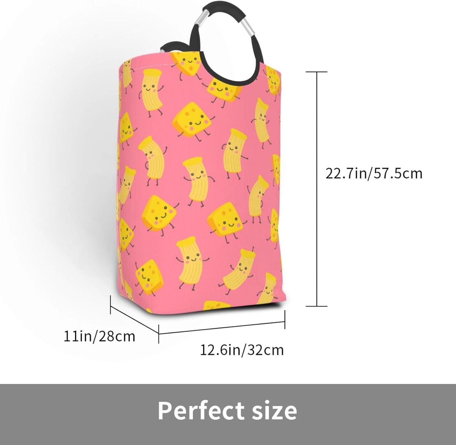 50l Laundry Basket Kawaii Macaron Cheese Waterproof Laundry Hamper Foldable Clothes Laundry Bag With Handles