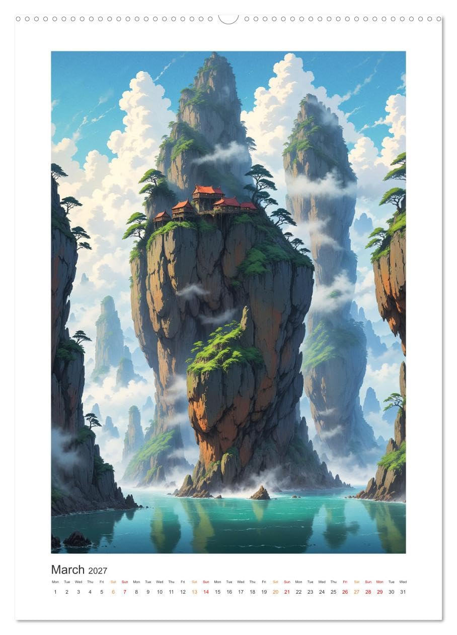 Fantastic Anime Worlds (Wall Calendar 2027 DIN A2 portrait), CALVENDO 12 Month Wall Calendar: A journey through fantastic anime worlds.
