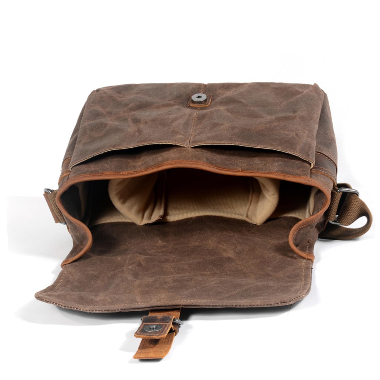Borsa per Fotocamera in Tela Cerata Resistente All'acqua e Agli Urti Tracolla Singola per Uso Quotidiano e Viaggi Spazio per Macchina Fotografica e Obiettivi