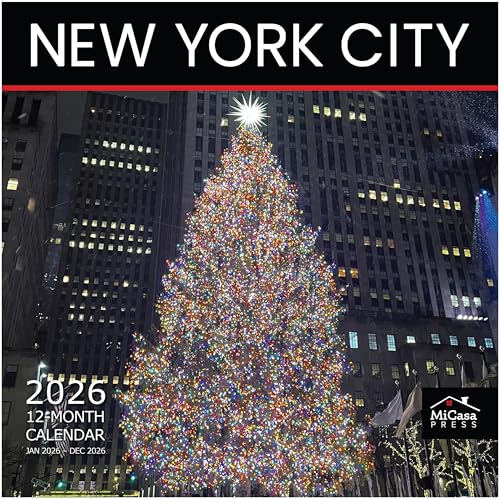 MICASA PRESS New York City 2026 Wall Calendar 12 Month | 12" x 24" Open | Thick & Sturdy Paper | Holiday Gift | NYC Travel Calendar 2026