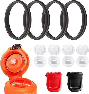 10pcs Bottle Lid Replacement Compatible with Gatorade Water Bottle, Dispensing Valves Replacement Gasket Silicone Valve and Plastic Insert & Bottle Seal & Clip for Gatorade GX 30oz Part Accessories