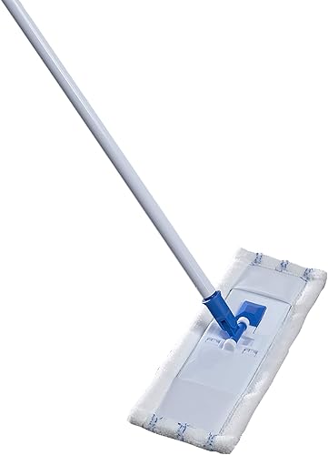 Mr. Clean - Trapeador de microfibra lavable a máquina, color blanco y azul