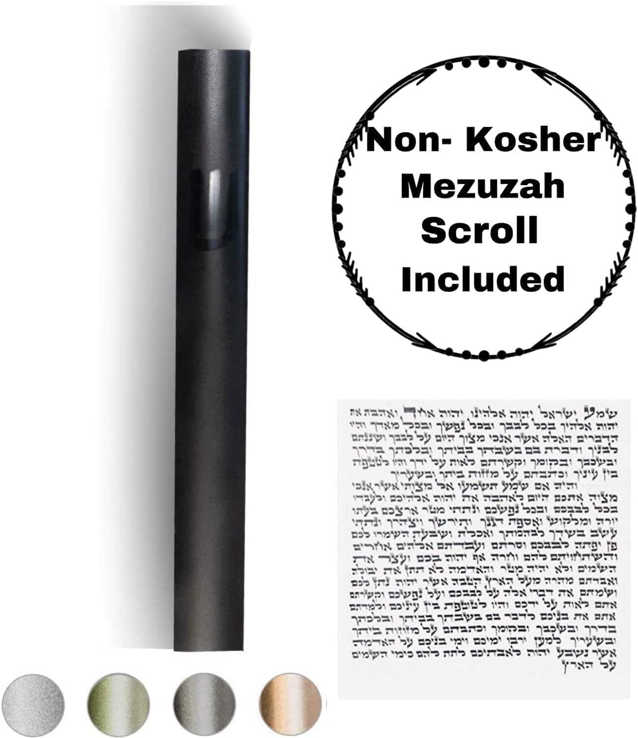 A&S Mezuzot Mezuza Aluminum Waterproof Case Peel & Stick Easy Installation Home Blessing (Black, 7inch)