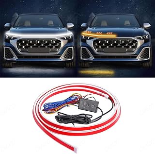 CARIZO 71 Inch LED Hood Light Strip White Amber Dynamic Car LED Hood Strip Lights with Fuse Protection Turn Signal DRL Str... Price In India