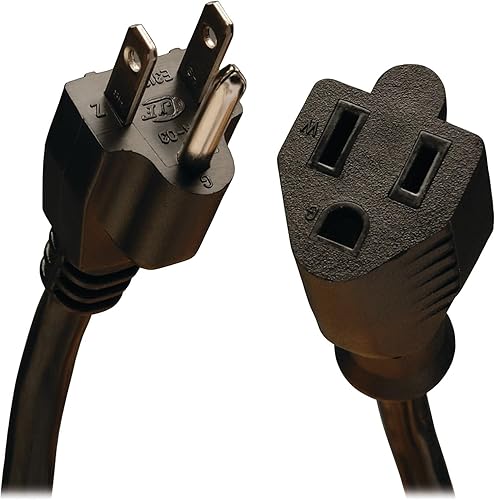 Miniatura 1 de Tripp Lite Cable de extensión de cable de alimentación, resistente, 14AWG, 5-15P a 5-15R, 15A, 25' (P024-025) negro