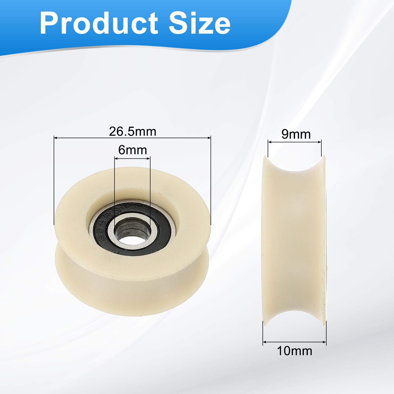 4x U-Nut-Rollenlager – 6x30x13 Mm, Nylon, Orange, Für Tür- Und Fensterschienen