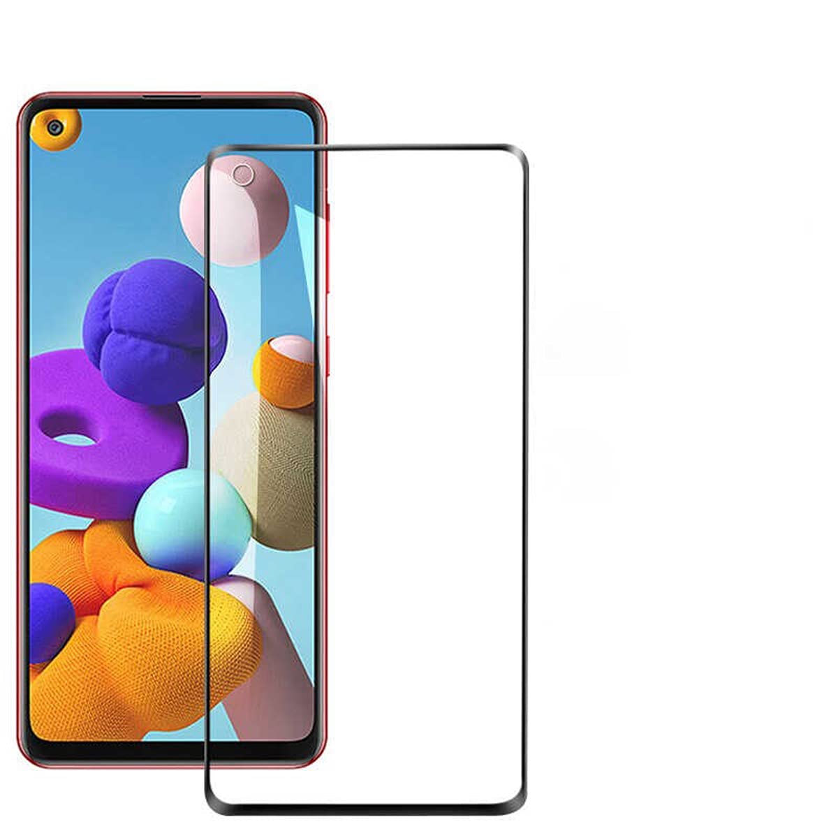 Zore 38678 Galaxy A21 Kenarları Kırılmaya Dayanıklı Cam Ekran Koruyucu