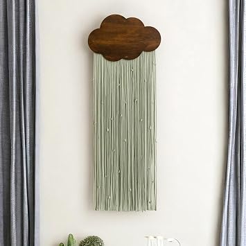 Ansley&HosHo Macrame Wall Hanging, Boho Woven Tapestry, Modern Tassel Wall Decor, Handmade Wall Art Tapestry for Bedroom, Living Room, Home, Bohemian Apartment Decoration Ornament Craft Green Cloud