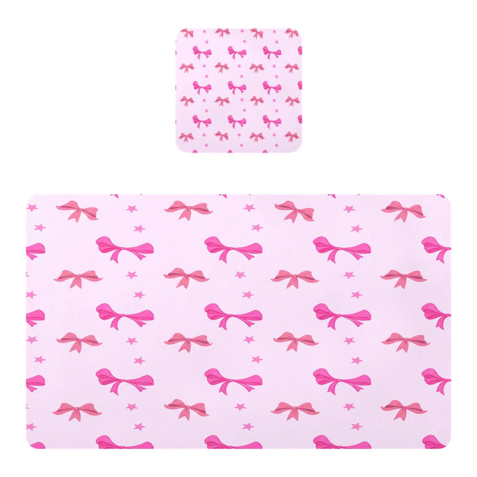 BURSTDDY Bows Placemat Waterproof Place Mat for Dining Table