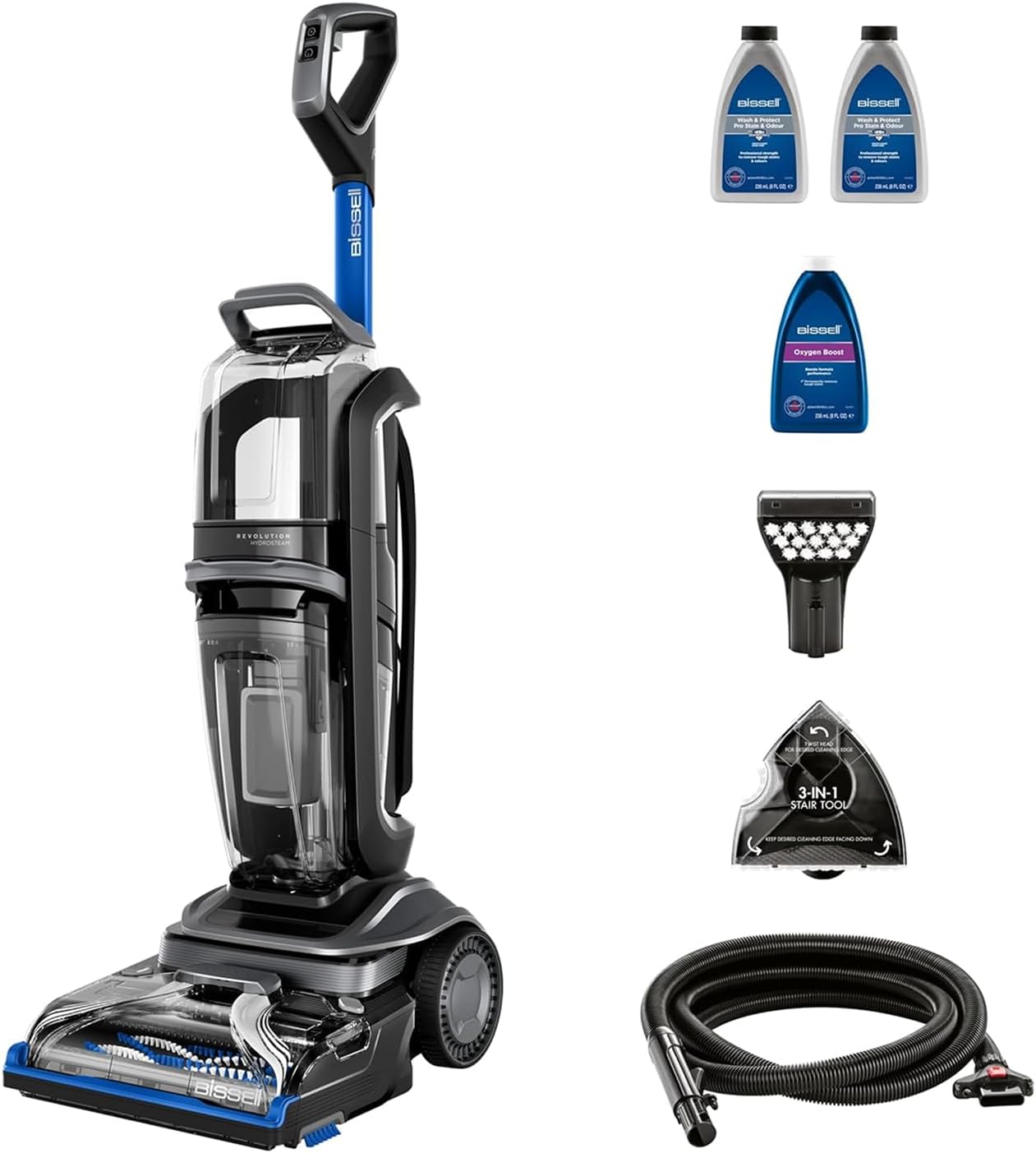 Revolution™ HydroSteam™ Carpet Cleaner, Carpet Stain Remover with Hydrosteam™ Technology, Steam Cleaner, Carpets Dry in 30 mins, Upholstery Cleaner with 3.7L Clean Water Tank, 3670E