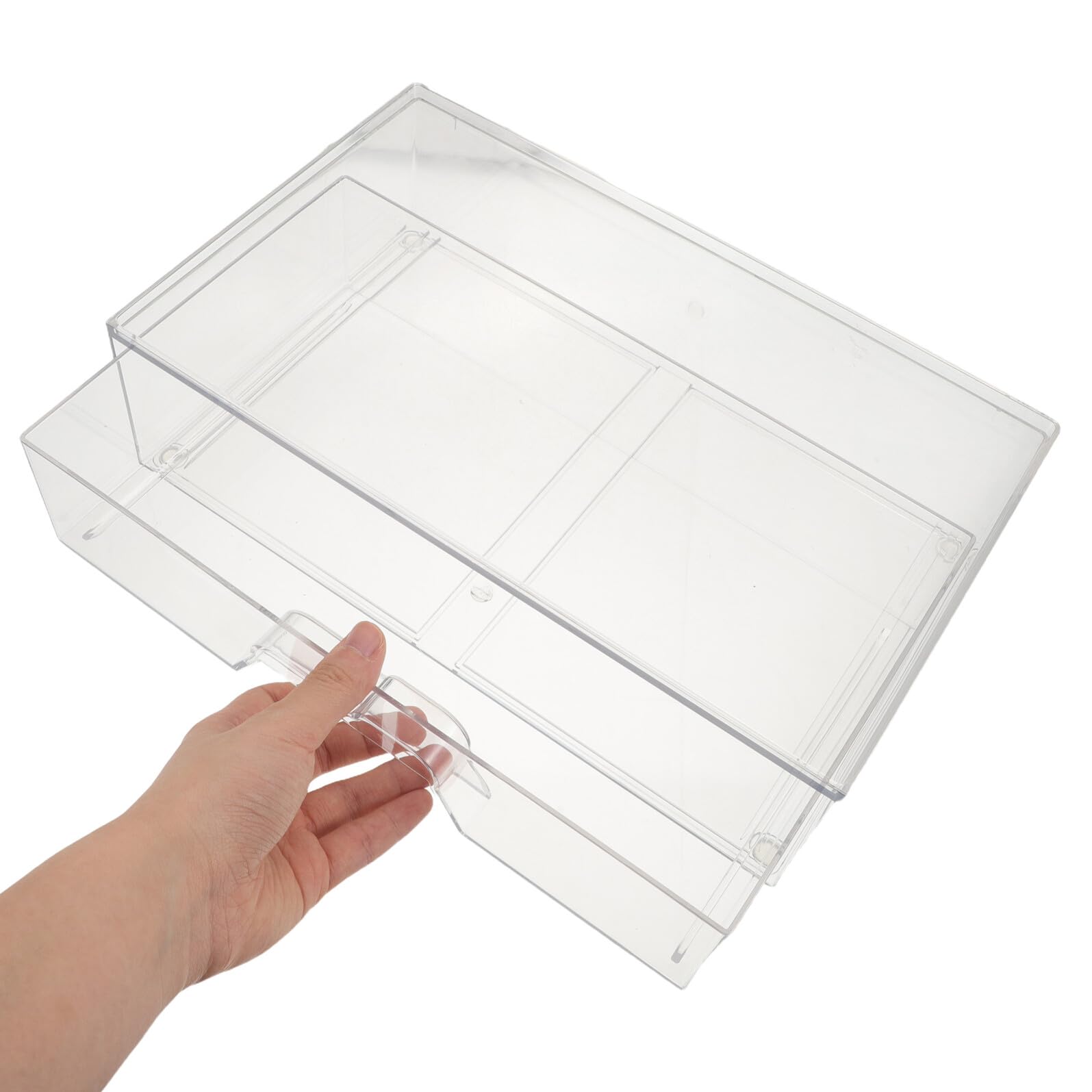 TOYANDONA 2 Piezas Cajones Apilables de Acrílico Transparente para Almacenamiento de Maquillaje y Suministros de Oficina Visibilidad Clara y Diseño Elegante para Organización en Baño o