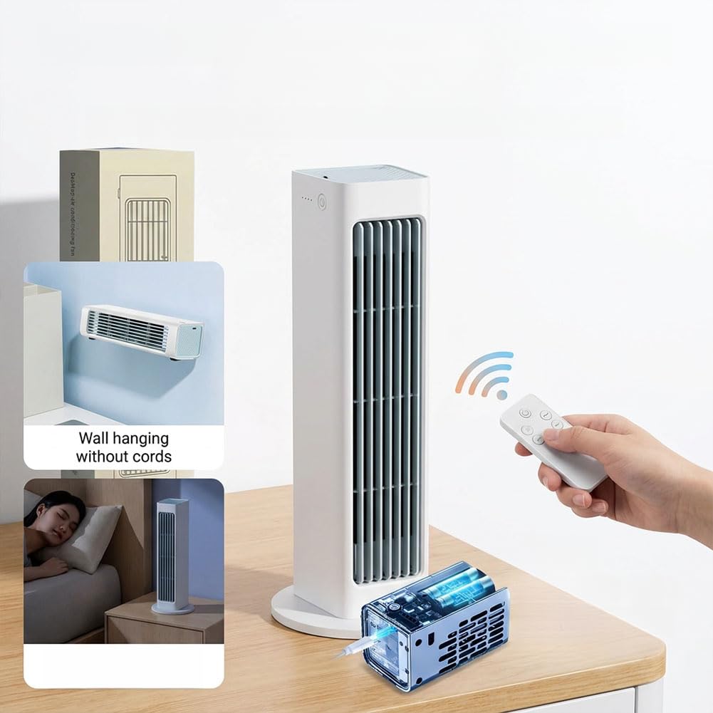 Epicoolerfan BreezaPro 2.0 Tragbarer Ventilator, Kompakt, Leise, Weiß