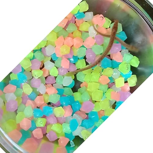 100 piedras luminosas para acuario, rombos de resina que brillan en la oscuridad, decoración luminosa de pecera, cubos de hielo, diamantes para