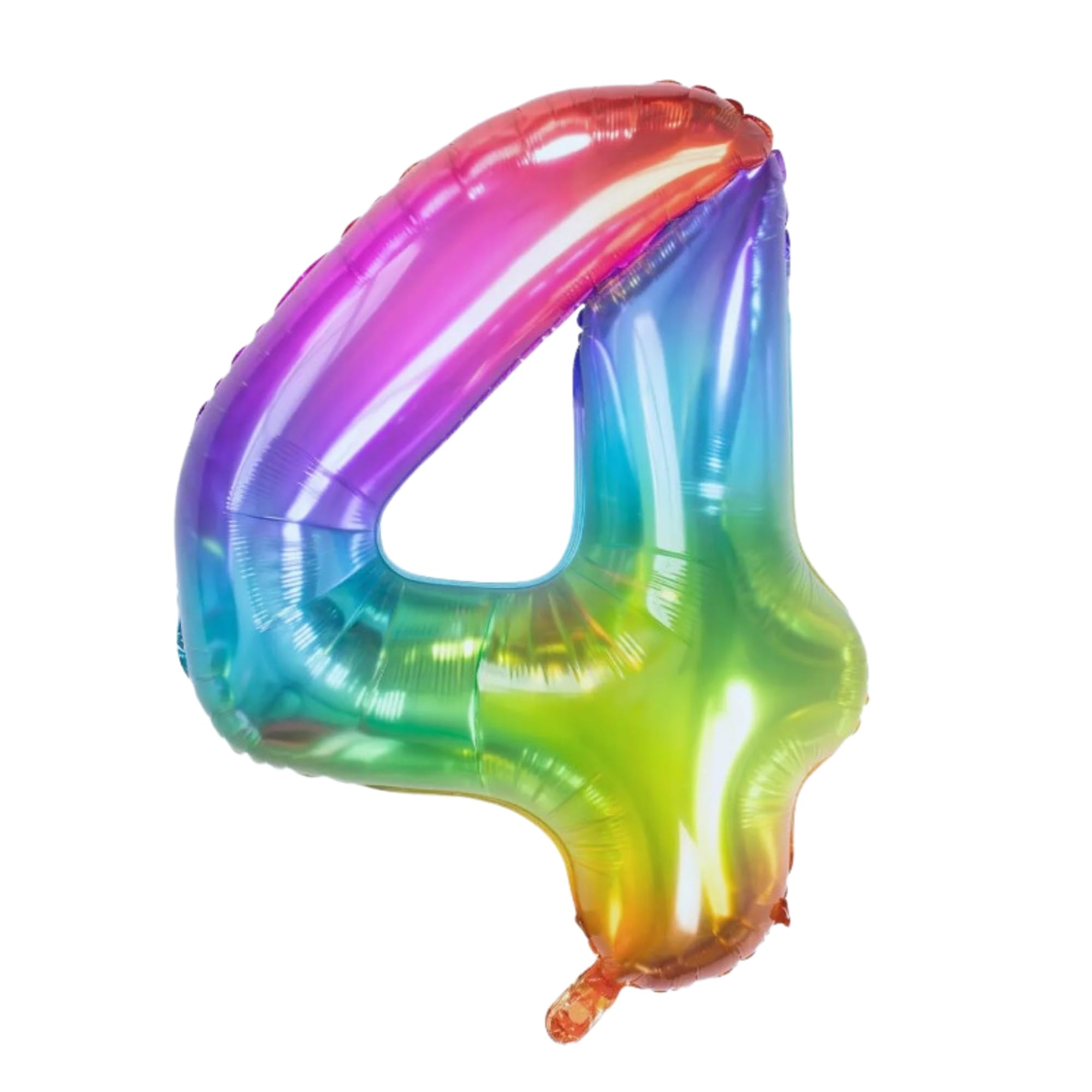 Generic40 inch Number 4 Foil Balloon | Rainbow Gradient multicolor design | Big Large Forty Inches Multicolored Party Balloons | Birthday Decoration | Num Four