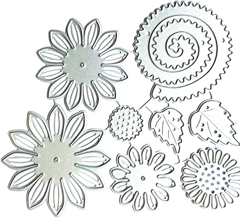3Dサンフローメタルカッティングダイ、DIYスクラップブックフォトアルバム装飾用のカットステンシル、カードメイキングデコレーションペ