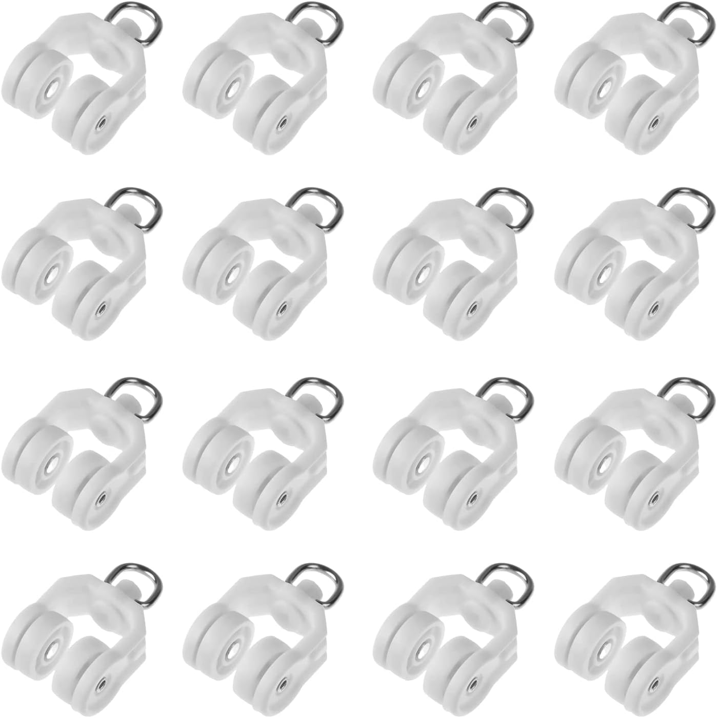 30Pcs Curtain Track Rollers 14mm/0.55" Dia, Plastic Drapery Rail Sliding Glider for Windows Shower Curtain Tracks, White