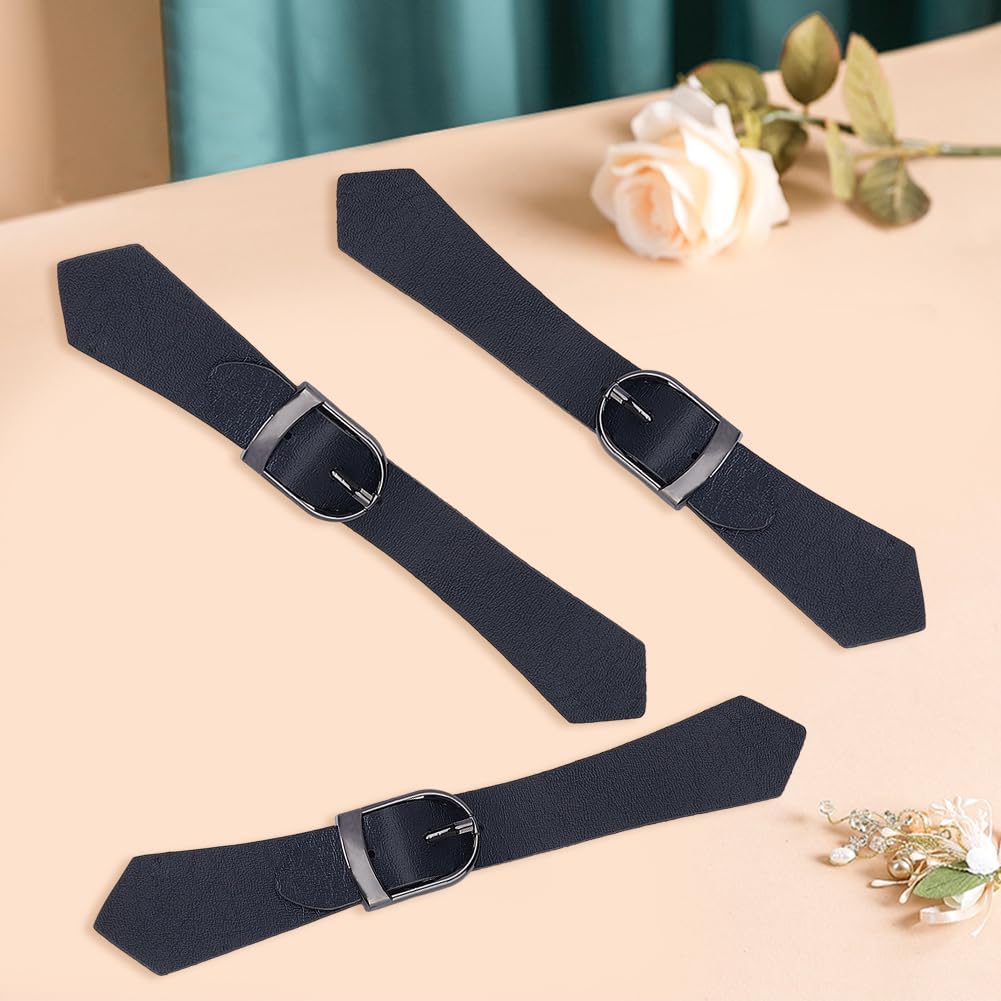 6Pcs Black PU Leather Sew on Toggle Closures Vintage Snap Buckle on Coat Toggles Button Clips Fasteners Replacement with Metal Alloy Clasp for DIY Craft Coat Jacket Cloak Supplies