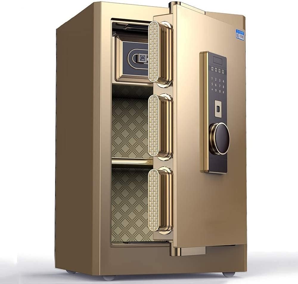 Digital Security Solid Alloy Steel Construction Large Safe for Home Office Hotel Luxury Interior Laser Cut Door Inner Compartment Lockable Box and LED Light