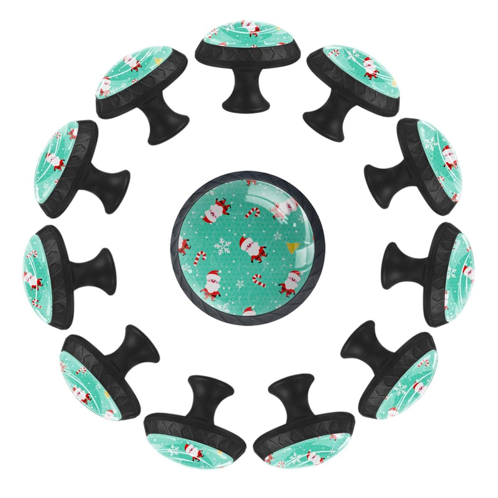 Boutons de tiroir Père Noël lot de 12 poignées 35mm pour commode de crèche
