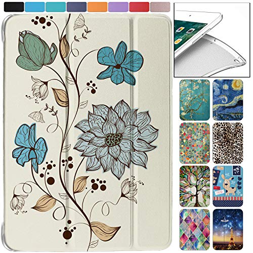 Image of DuraSafe Cases for iPad 9.7 Inch 5th 6th Air 1st Air 2nd Gen [iPad 5 6 Air 1 Air 2 ] A1893 A1822 A1566 MD785HN /A MD788HN /A MD786HN /A MD789HN /A Printed Sleek Design Flip Case - Watercolor Flowers