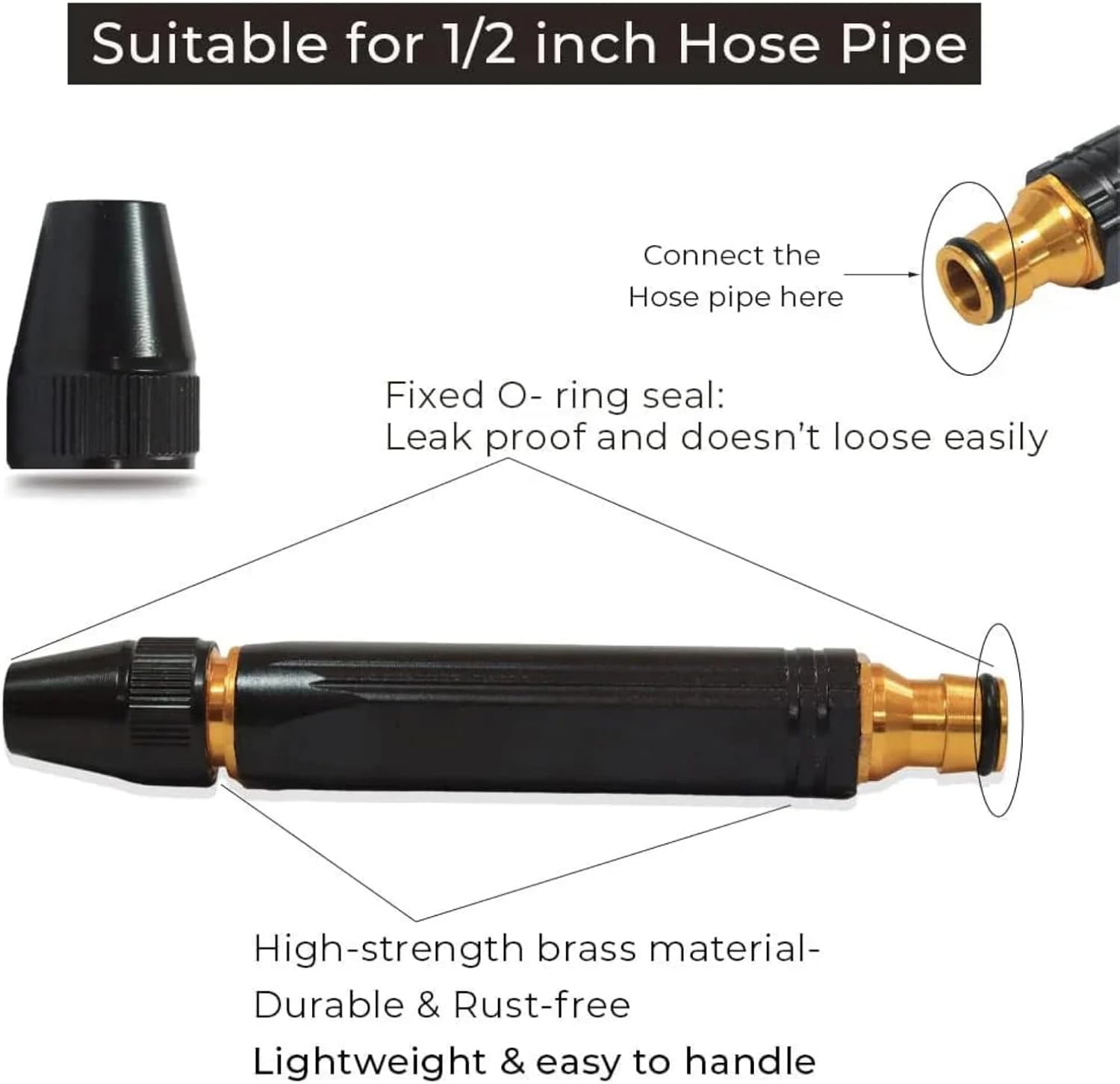 Adjustable Metal Nozzle Garden Hose Sprinkler, Home High-Pressure Car Wash Water Gun with Booster Nozzle and Expandable Hose, Portable Handheld Water Sprayer for Patio (33-100FT Telescopic Pipe)
