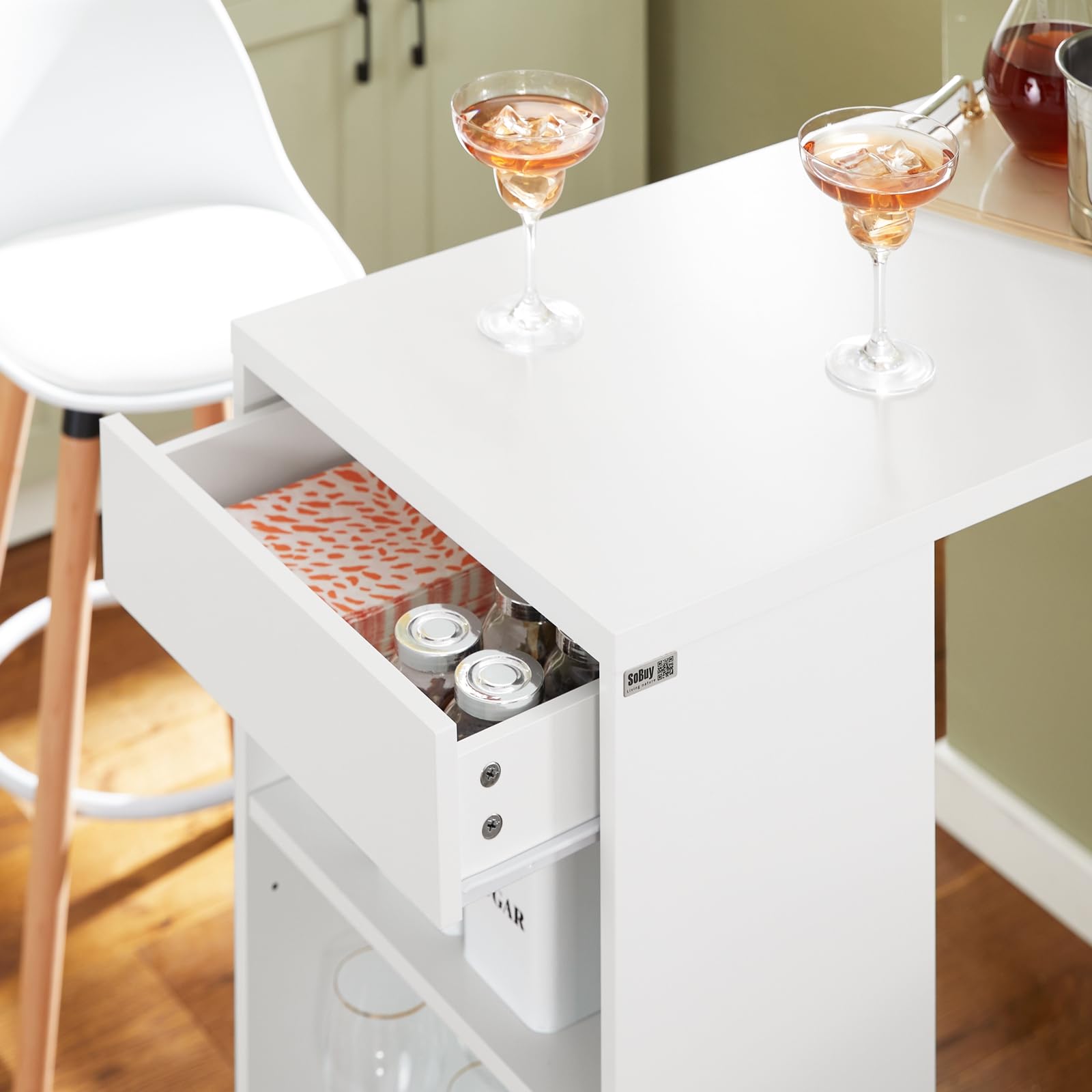 SoBuy OGT27-N 3-delig Bartafel met Stoelen Barset Eettafel Statafel