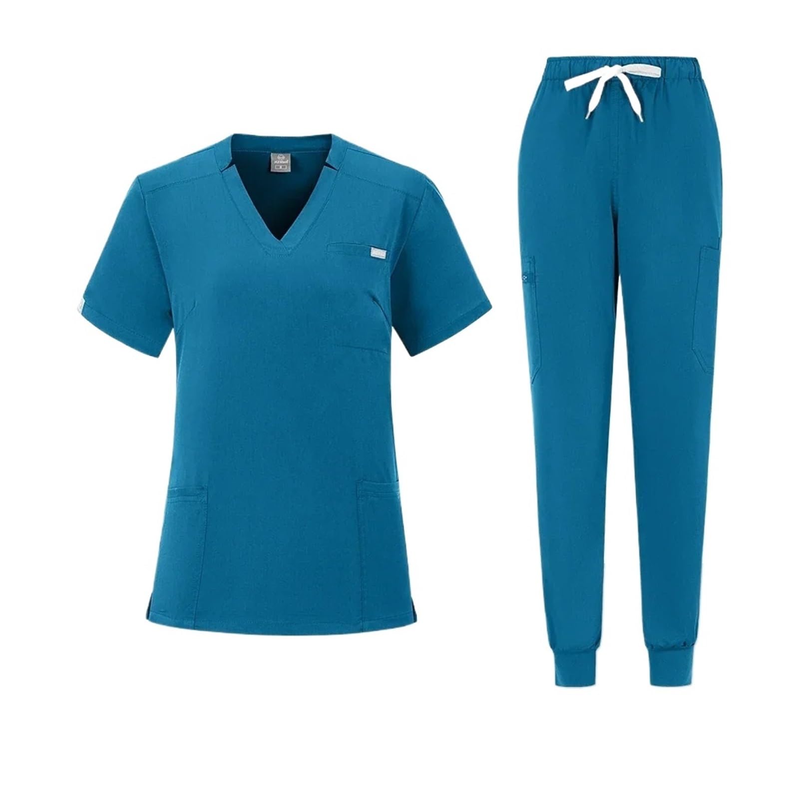 Scrub Uniforme for Sala operatoria Set di Scrub da Lavoro ospedaliero Forniture for Infermiere Tuta for chirurgia Dentale Abbigliamento da Lavoro(Deep Blue,S)