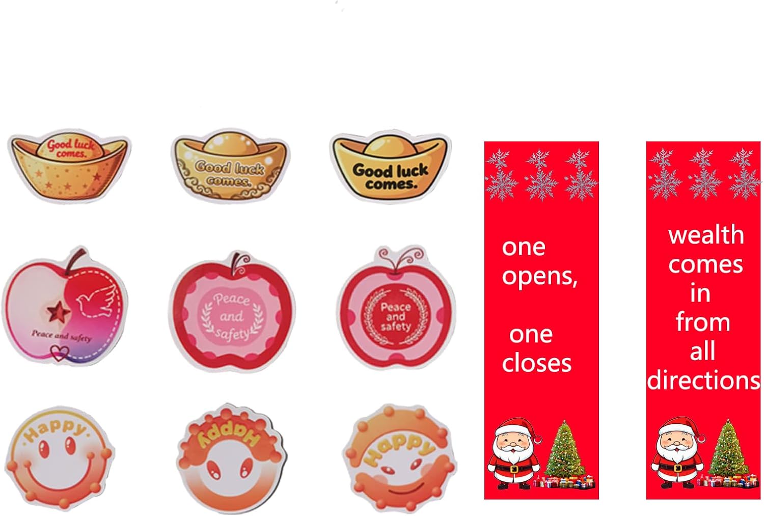Festive Fridge Magnets - Holiday Magnetic Decorations with Inspirational Quotes (Joy/Peace/Love) for Christmas, Thanksgiving, Birthdays - PVC BPA-Free Magnetic Stickers for Home & Office Gifts