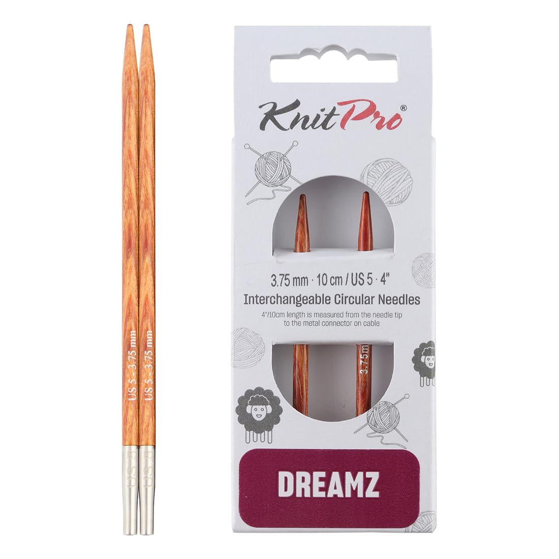 KnitPro Dreamz Interchangeable Circular Needles 4" (10cm) | Size 3.75mm