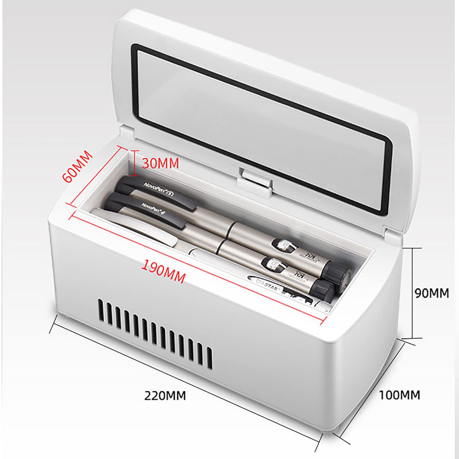 Caja Fría para Insulina, Caja Fría para Medicamentos USB con Pantalla Digital LCD, Admite Múltiples Métodos De Carga, Enfriamiento Rápido, Sistema De Alarma De Batería Baja