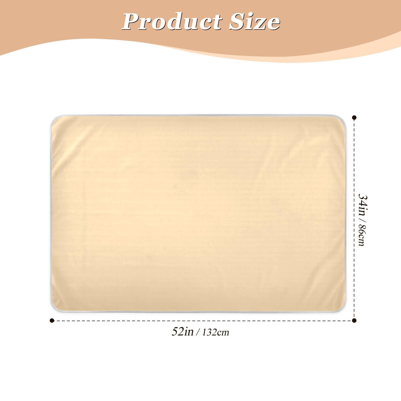 Navajo White Waterproof Pad for Bed, Reusable Pads for Incontinence, Urine Pads for Bed