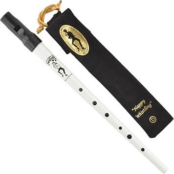 Clarke Sweetone Tinwhistle in D - WHITE Pennywhistle with Soft Black Cloth Whistle Pouch
