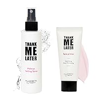 Vista 1 de Elizabeth Mott Thank Me Later - Juego de imprimación y spray fijador para el maquillaje – Imprimación facial de control de aceite para un acabado