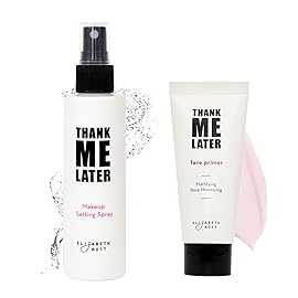 Elizabeth Mott Thank Me Later Primer & Setting Spray Bundle - Oil-Control Face Primer for Smooth, Matte Finish & Hydrating Setting Spray with Niacinamide for Dewy, Long-Lasting Makeup - 30g + 95ml