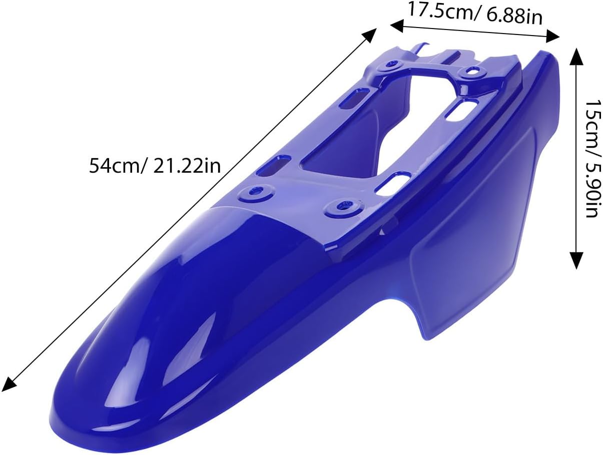 Mipcase Blue Plastic Rear Fender Kit for Motorbike Offroad Use, Suitable Fit with Hole Spacing 2.76in, Sleek Modern Design Enhancing Appearance and Protection